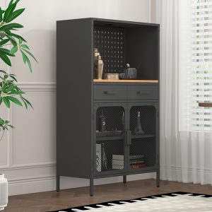 High Quality Modern Multifunctional Household Lockers Mesh Door Storage Display Cabinet Drawer for Porch Living Room Furniture