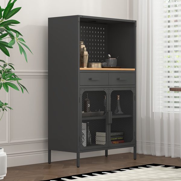 High Quality Modern Multifunctional Household Lockers Mesh Door Storage Display Cabinet Drawer for Porch Living Room Furniture