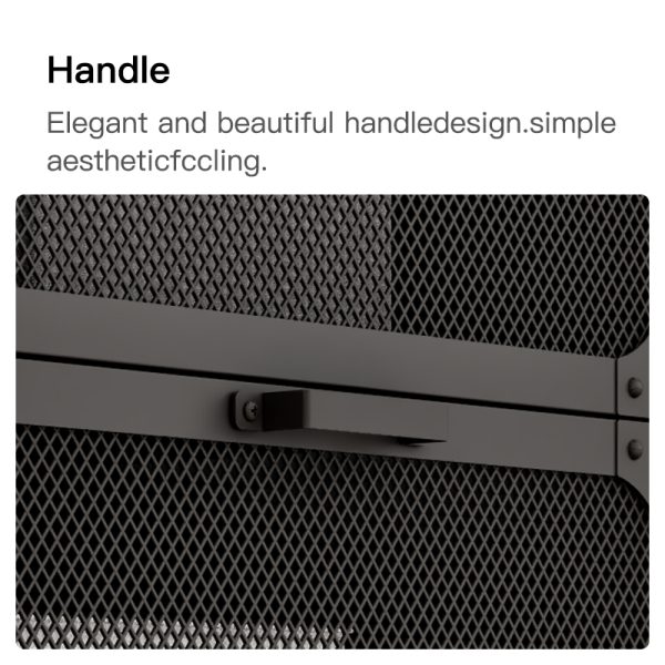 Stylish Black Steel Home Locker Storage Cabinet with Elegant Mesh Door for Living Room or Hotel Furniture Use - 图片 4