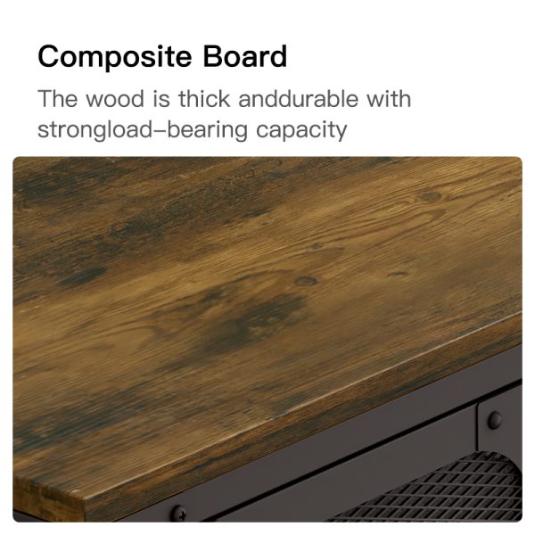 Multi-Functional Wooden Top Organizer with Lockable Compartments Metal Mesh Storage Cabinet for Garage Studio & Living Room Use - 图片 4