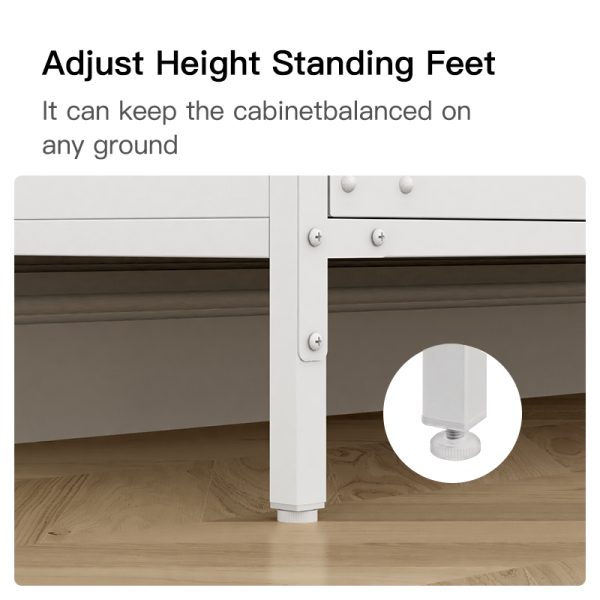 Modern Extendable Metal Bookcase TV Stand with Screen Door Design for Living Room Bedroom Home or Hotel Furniture - 图片 4