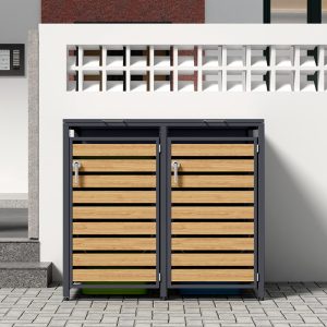 Commercial High Quality Double Door Metal Garbage Collection Box Outdoor Furniture for Restaurant Waste Management Factory
